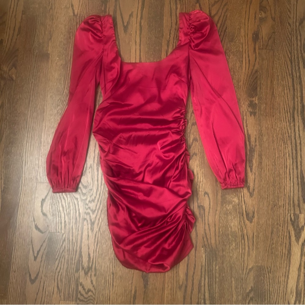 Red Women's Cocktail Bodycon Dress - Picture 3 of 9